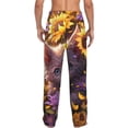 thumbnail image 2 of Bixox Men's Sunshine Cute Cat Sunflower Patterned Pajama Pants with Pockets Lounge Clothes for Home, 2 of 5