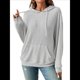 thumbnail image 1 of Sudadera Informal con Capucha y Bolsillo Frontal de Larga con Cordón para Mujer Gris XL, 1 of 10