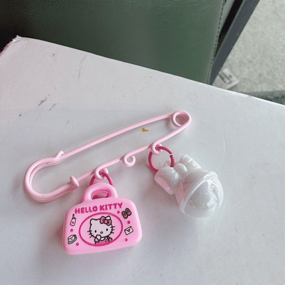 Hello Kitty Head Zipper Pull Snap Hook Keychain, Pink, Cute Plush