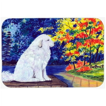 Carolines Treasures Great Pyrenees Glass Cutting Board Large 12H x 16W multicolor