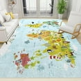 thumbnail image 1 of Color Map Area Rug, Soft World Map Print Rugs, Children Educational Soft Fluffy Large Carpet for Boy Girl Bedroom Living Room Office Classroom Decor Floor Mats 5x6ft, 1 of 6