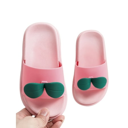 

Crocowalk Children Flats Open Toe Slides Soft Sole Footbeds Unisex Casual Shoes Beach Flexible Slip On Slippers Pink 5C-6C