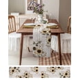 thumbnail image 3 of Vintage Sunflowers Table Runner 120 Inches, Farmhouse Flowers Wooden Grain Bed Runner Dresser Scarves Tabletop for Indoor Outdoor Parties/Ceremony/Banquet, 13"x 120", 3 of 8