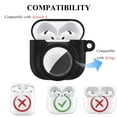 thumbnail image 4 of 2 in 1 Silicone Protective Skin Cover Compatible with AirPod 4 and AirTag,Anti-Scratch Anti-Lost GPS Tracker Cover Holder for Men Women with Cleaner Kit,Carabiner,2 PCS TPU Screen Protector, 4 of 6