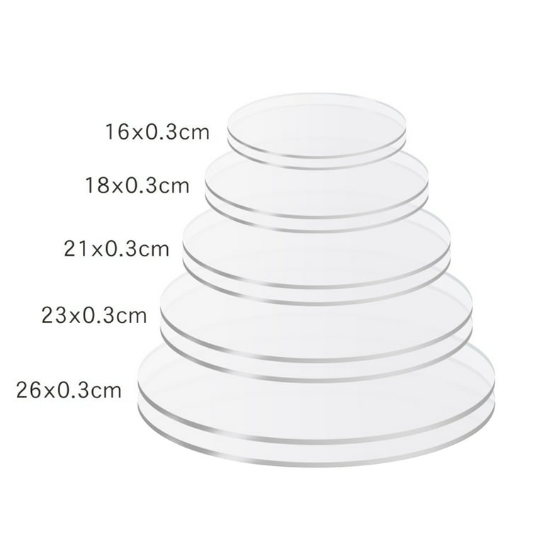 Cheers.US 2Pcs Acrylic Cake Disc - Round Acrylic Cake Disc, Acrylic Disk  for Cake Decorating, Buttercream Acrylic Cake Disks - Great for  Serving Bake Goods and Art Craft Project, 6.3-10.24 