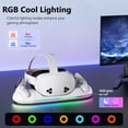 thumbnail image 6 of Pecham VR Charging Dock Fit for Meta Quest 3/Quest 3S/Quest 2, RGB Magnetic Charging Station for VR Headset & Controllers, Fast Charging Station with 2x2100mAh Rechargeable Batteries, 6 of 8