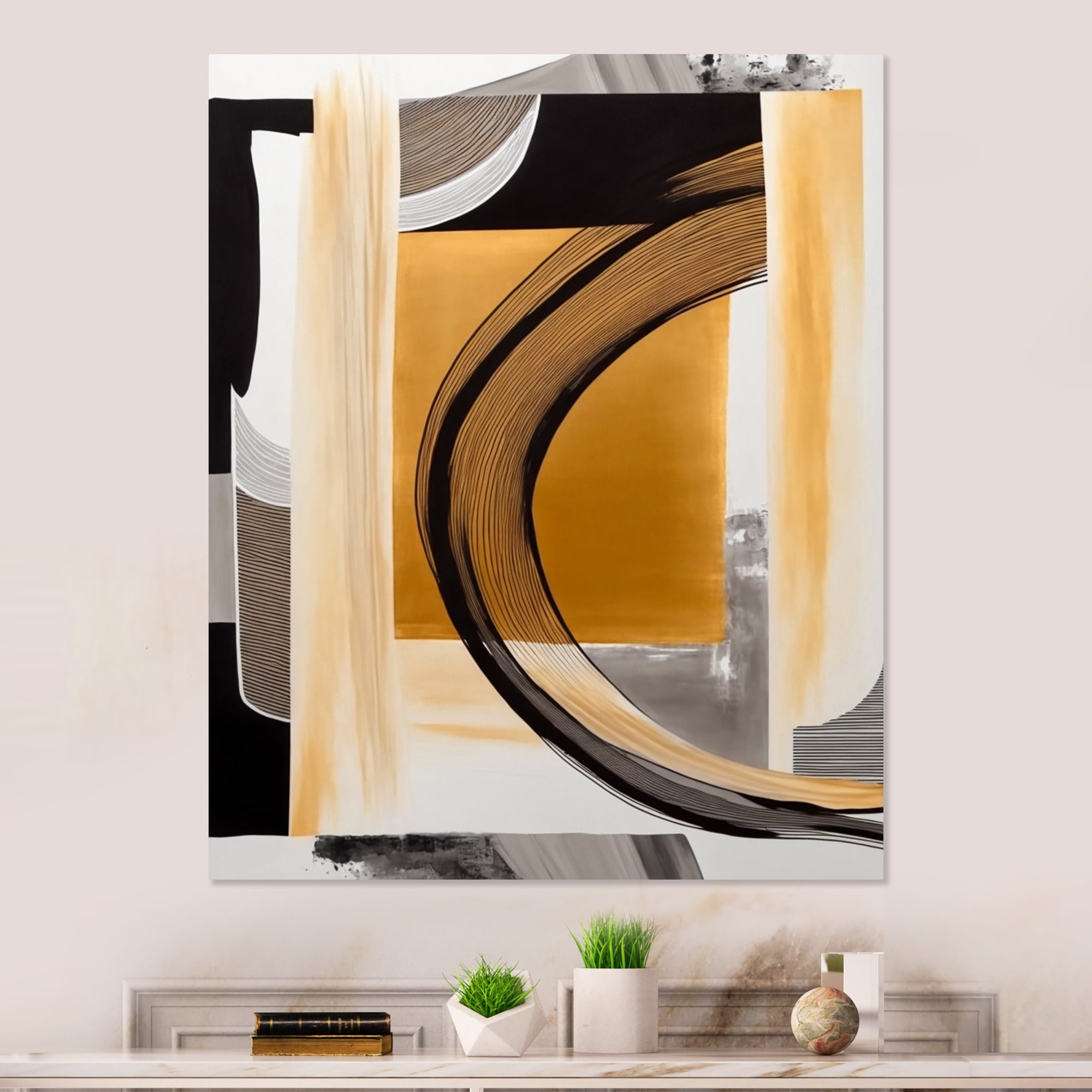 Designart Glam Art Deco Abstract III Canvas Wall Art