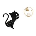 thumbnail image 1 of Reloj De Pared De Gato Moderno De Acrílico Con Escultura De Bola De Cristal, Figura De Metal, Adorno De Escritorio Para Sala De Estar, Dormitorio, Oficina, Pasillo, Decoración, 1 of 8