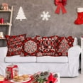 thumbnail image 5 of Red Christmas Pillow Covers 16x16 Inch Set of 4 Buffalo Plaid Pillow Covers Christmas Tree Snowflake Blessing Pillow Case for Sofa Couch Xmas Decoration Throw Pillow Cover (RXM Set), 5 of 6