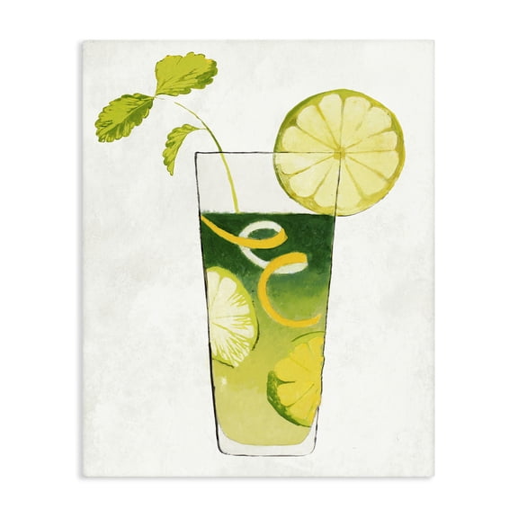 Stupell Industries Modern Summer Cocktail Lime Mint Canvas Art, 16 x 20, by Lorenzo Collective
