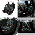 thumbnail image 2 of Jeiento Butterfly Car Seat Covers Full Set with Steering Wheel Cover Safe Belt Pads Moon Handbrake Cover Set Coasters Garbage Bin Rear View Mirror Cover Center Console Cover, 14 PCS, 2 of 7