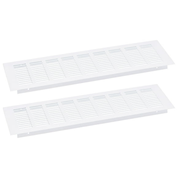 Unique Bargains Air Vents Cover, 2Pack 400 x 80mm Aluminum Alloy Mesh Air Return Vent Cover, Louvered Ventilation Grille (White)