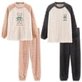 thumbnail image 2 of Pijamas de pareja de otoño e invierno con forro polar grueso y cálido de coral para mujer, conjunto de ropa de invierno para el hogar con bonitos dibujos animados para hombre, 2 of 6