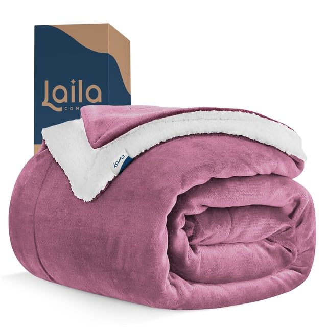 Cobija Cobertor Aborregado King Laila Comfort Frazada Ultra Suave 100% Microfibra de Poliéster Palo de Rosa