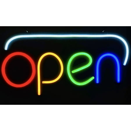 NEW ULTRA BRIGHT HORIZONTAL LED OPEN SIGN RED BLUE RESTAURANT BUSINESS