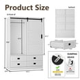 thumbnail image 2 of MDQMD White Wardrobe Closet with 4 Drawers, Large Bedroom Armoires with Sliding Door and Hanging Rod for Bedroom, 2 of 7