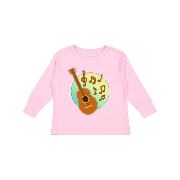 Inktastic Cute Guitar with Musical Notes Boys or Girls Long Sleeve Toddler T-Shirt