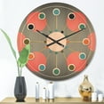 thumbnail image 2 of Designart 'Modern Line and Circle Geometric Pattern' Mid-Century Modern Wood Wall Clock, 2 of 5