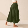thumbnail image 4 of Yucgh Women's Solid Color High Waist Slit Midi Skirt, Elegant Bodycon Maxi Skirt, Slim Fit Casual Skirt with Side Split,Dark Green,2XL, 4 of 5