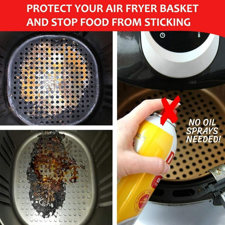 Reusable Air Fryer Liners Silicone, 8.5 Inch Square Non-Stick