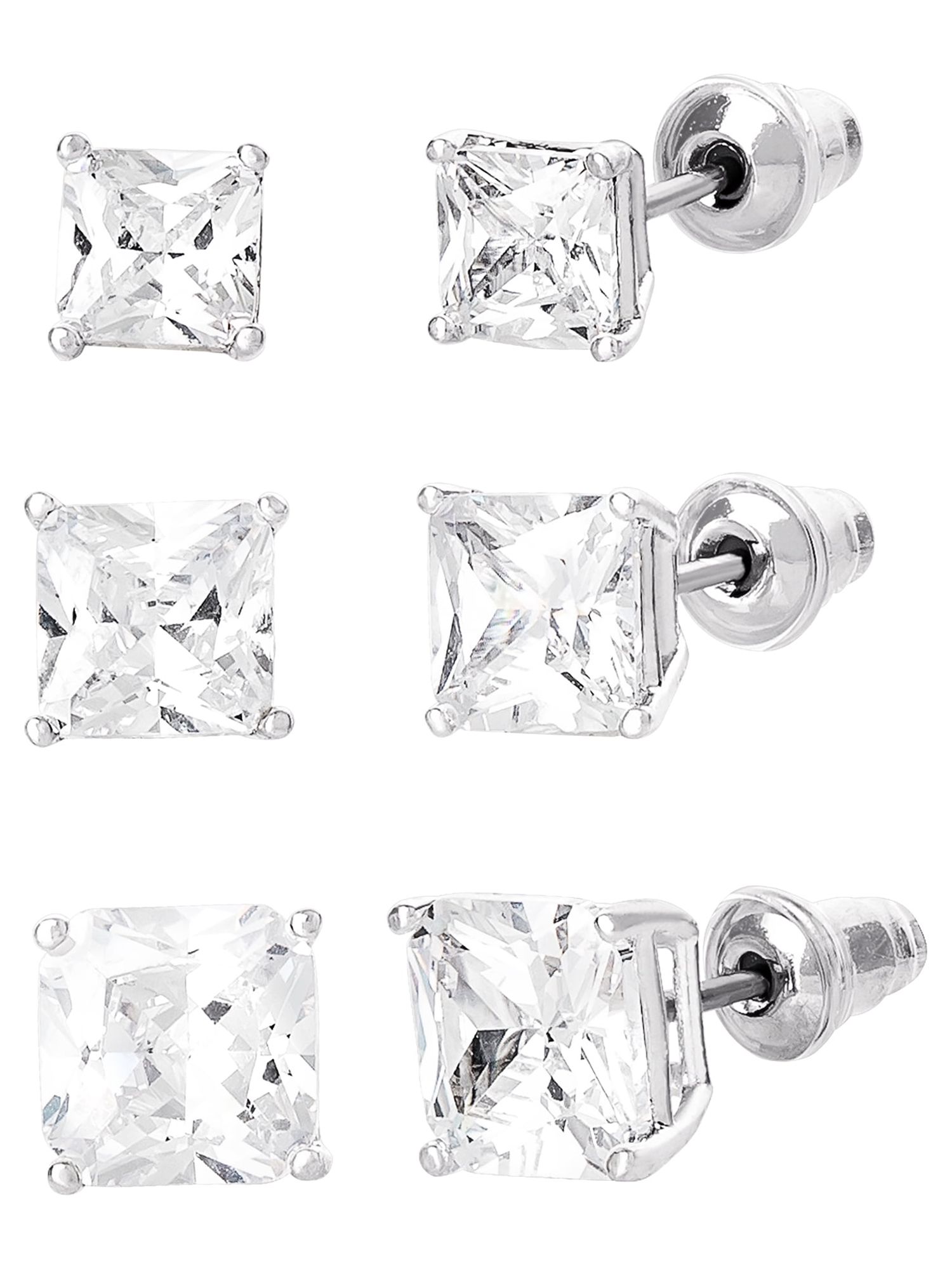Believe by Brilliance Women's Silver Plated Cubic Zirconia Earrings photo 3