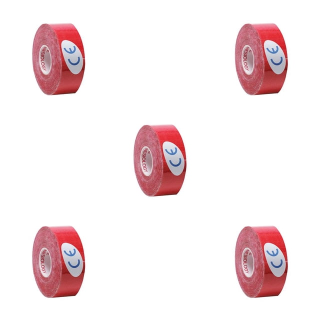 ZLight Bande de Kinésiologie Chaude Bandage Musculaire Sport Coton Adhésif Élastique Rouge 2,5cm*5m 5ensemble