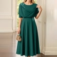 thumbnail image 5 of Afdoent Women's Dresses Elegant Solid Color Waist Cinching Short Sleeve Dress Of The Bride/Groom Party Vacation Fashion Outfits, 5 of 7