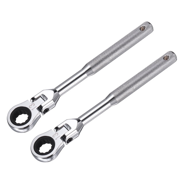 Llave de trinquete flexible Uxcell 2 piezas 13 mm de acero al carbono con recubrimiento de cromo