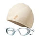 thumbnail image 3 of Gafas de natación con tapa de natación gafas de natación visión transparente portátil, sin fugas de gafas de natación anti antiniebla de silicona tapa Beige, 3 of 8