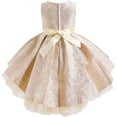 thumbnail image 2 of 2-8Y Girls Jacquard Floral Tulle Tutu Dress Princess Pageant Formal Dress Sundress, 2 of 7