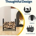 thumbnail image 4 of Support Décoratif pour Bois de Chauffage avec Motif d'Ours, Cheminée en Fer Forgé Massif, Support Empilable pour Bois, Intérieur Extérieur, Antirouille, 4 of 7