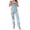 Blue, variant on Enjoytime Womens Overalls Printed Adjustable Straps Denim Jumpsuits Casual Loose Plus Size Rompers