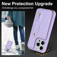 thumbnail image 6 of for iPhone 16/16 Pro/16 ProMax Case Premium Leather Flip Card Holder Photo Frame Wallet Case Equipped with Long Strap for Cross-Body Adjustable Wrist Strap Bracket,6 Color, 6 of 9