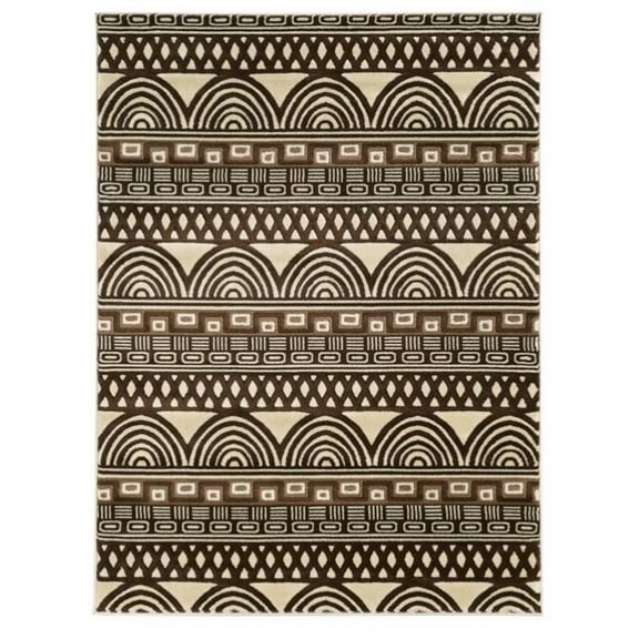 Riverbay Furniture 5'3" x 7' Lima Rug in Ivory and Chocolate