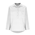 thumbnail image 3 of DAFPZW Womens Shirts Solid Color Long Sleeve Lapel Shirts Button Tops with Pockets 2026 Casual Spring Tops, 3 of 5