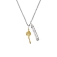 thumbnail image 2 of Delight Jewelry Goldtone Graduation Hat Silvertone Courage Strength Wisdom Honesty Bar Charm Necklace, 23", 2 of 4