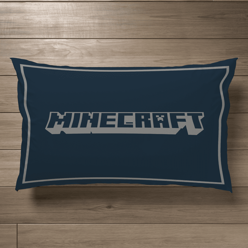 Minecraft Icons Adventure Kids 2-Piece Twin/Full Reversible Comforter and Sham Bedding Set, Microfiber, Green, Mojang, Gaming Bedding