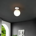 thumbnail image 5 of JONATHAN Y Marcel Bistro 7.75" 1-Light Bohemian Farmhouse Iron/Frosted Glass LED Semi Flush Mount, White, JYL7499H, 5 of 9