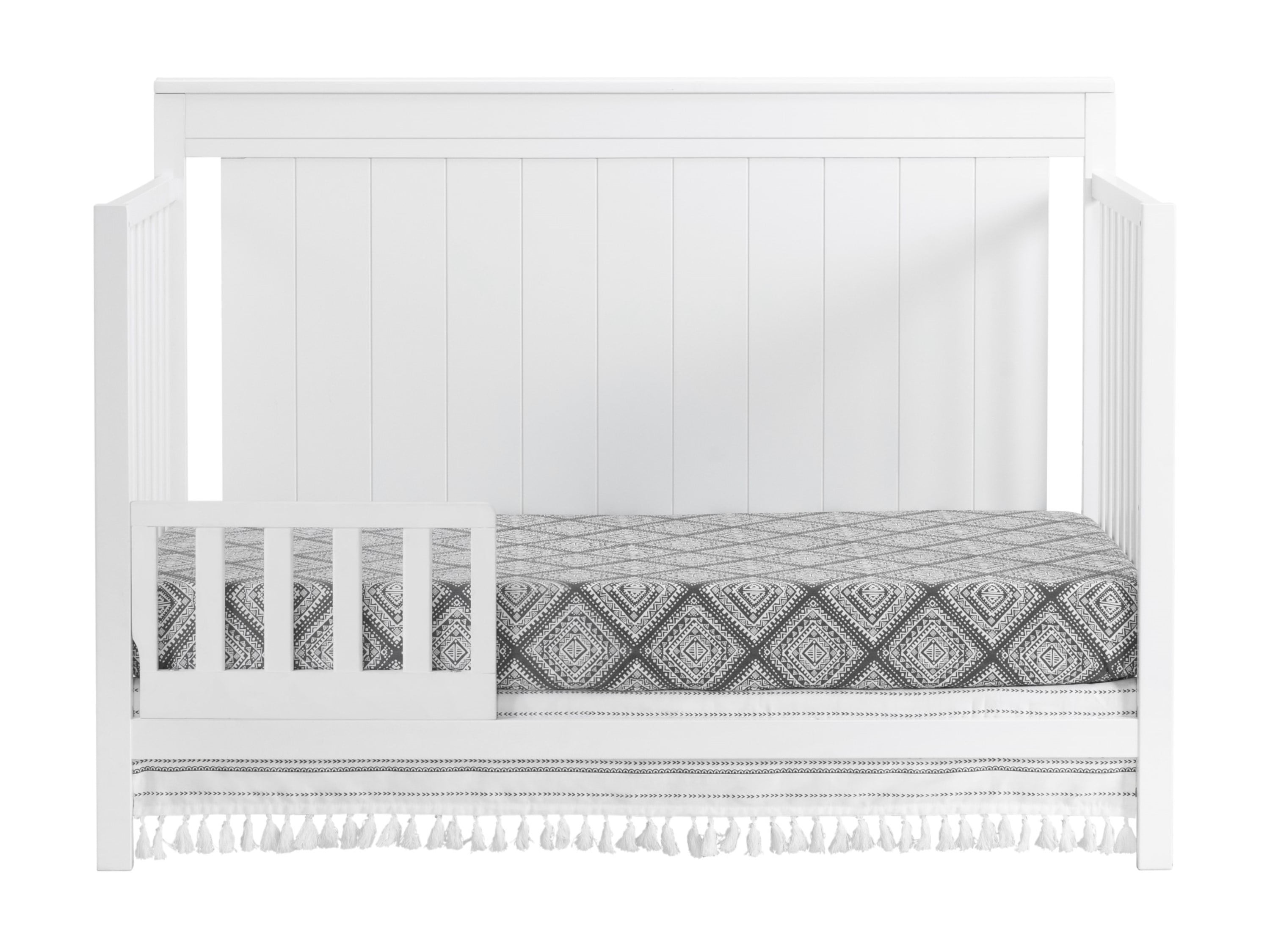 Oxford Baby Lazio 4-in-1 Convertible Crib, Snow White, GREENGUARD Gold Certified, Wooden Crib