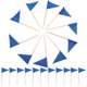 thumbnail image 2 of Flag Cupcake Toppers Small Triangle Toothpicks Diy Cake Decoration Wedding Theme Party 8.00X3.50X0.20CM Blue 60Pcs, 2 of 5