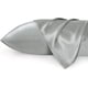 thumbnail image 3 of Funda de almohada de satén para cabello y piel Queen – Funda de almohada sedosa gris plateada de 20.0 x 30.0 in – Juego de 2 con cierre de sobre, similar a las fundas de almohada de seda, regalos para, 3 of 5