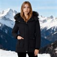 thumbnail image 2 of Women's Solid Color Winter Down Jacket with Detachable Hood, 2 of 9