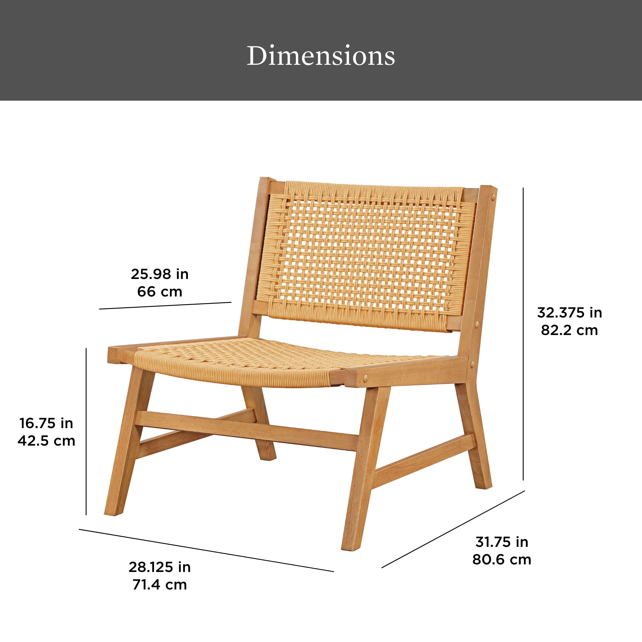 Better Homes & Gardens Vista Woven Accent Chair, Light Honey Finish