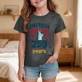 thumbnail image 2 of Quealent Kids 250 Anniversary USA Shirts 250 Year American Flag Tshirt Boys and Girls Happy 250th Tee 4th of July Tops (Grey, 5-6 Years), 2 of 5