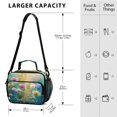 thumbnail image 3 of Insulated Lunch Bag 6L Leak-Proof Lunch Box with Shoulder Strap Multiple Pockets Lunch Tote Watercolor Wildflowers, 3 of 9