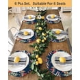 thumbnail image 4 of 13 Inch Round Placemats Set of 6, Navy Blue Christmas Non Slip Heat Insulation PP Table Mats, Red Snowman Xmas Tree Snowflake Winter Washable Place Mats for Kitchen Dining Party Table Decor, 4 of 7
