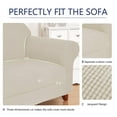 thumbnail image 5 of Subrtex Stretch 2-Piece Textured Plaid Loveseat Slipcover, Ivory, 5 of 7