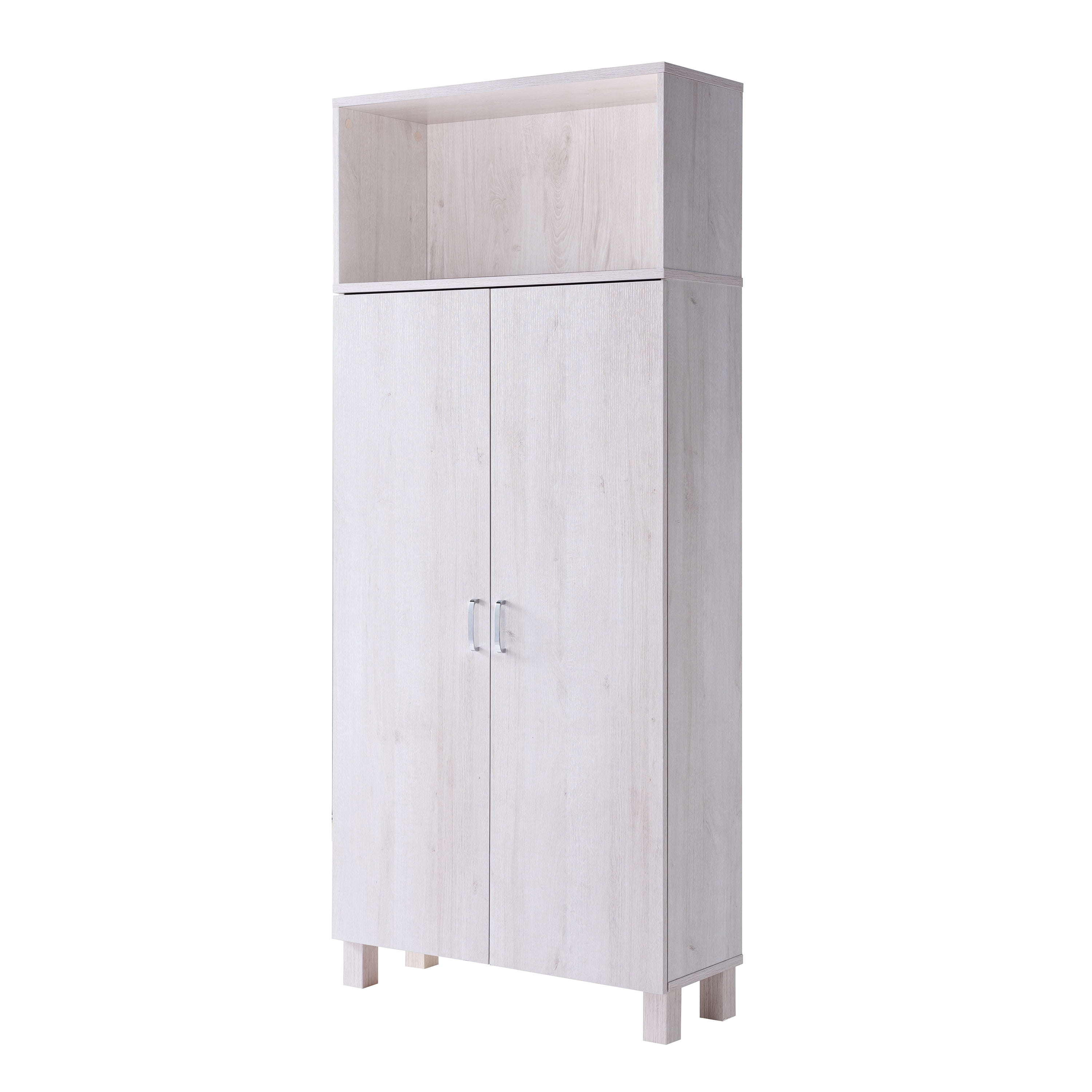 Furniture of America Audie Wood 5-Shelf Pantry Cabinet, White Oak