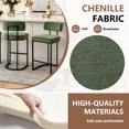 thumbnail image 4 of CRERIYO Counter Height Bar Stool Set of 1, Upholstered Kitchen Island Chair with Thick Padded Seats, Backrests and Sturdy Metal Frame, Green, 4 of 8