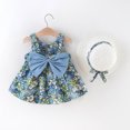 thumbnail image 4 of PEASKJP Baby and Toddler Girls Floral Printed Sleeveless Smocked Dress Beach Dresses Blue, Sizes 7, 4 of 4